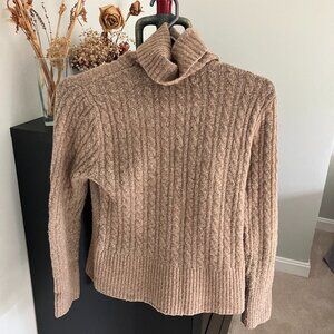 Brown wool turtleneck sweater
